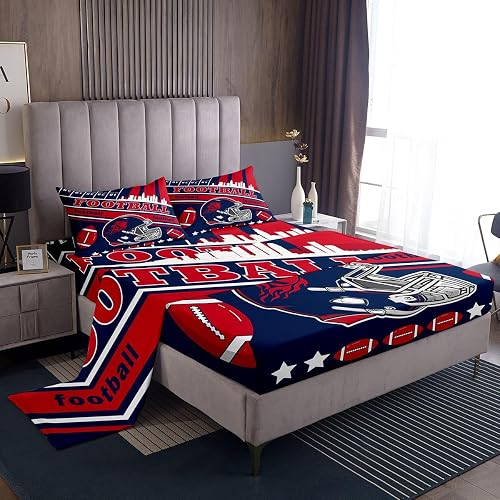 Feelyou Football Bed Sheets Set Boys King Size Women Men Rugby Sports Bedding Se