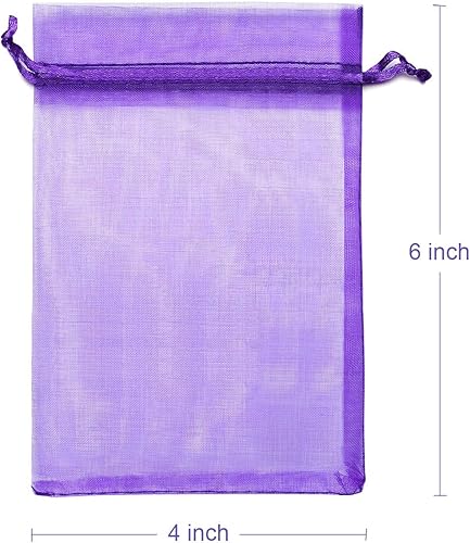 Miniatura 2 de 100 bolsas de organza Akstore, 4x 6 pulgadas, para boda, festival, fiesta, etc