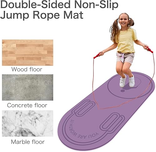 Miniatura 3 de Alfombrilla antideslizante para saltar con cuerda de absorción de impactos, para adultos y niños, para el hogar, interior, entrenamiento, ejercicio