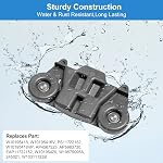 UPGRADED W10195416 W10195416V Lave-vaisselle Roues Rack inférieur Remplacement de la partie pour Whirlpool aide-cuisine Kenmore Maytag Pièces lave-vaisselle AP5983730, PS11722152, W10195416VP-Stainless Steel-4Pack