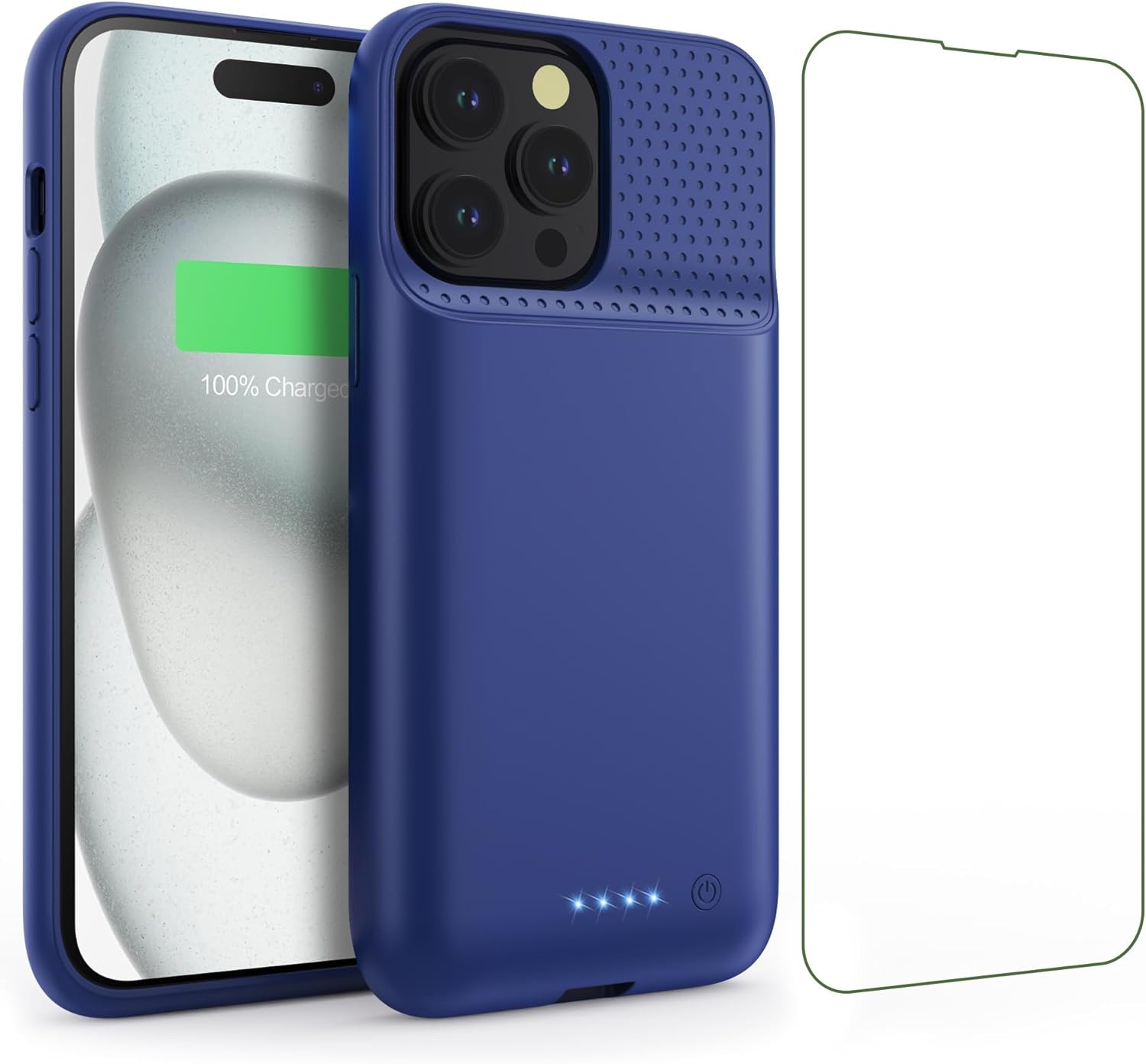 Feob Battery Case for iPhone 15Pro (6.1Inch), Real 7500mAh Ultra Slim Portable & 15W Fast Charging, Rechargeable Protective Extended Charger Case Cover Only for iPhone 15Pro Charging Case-Black