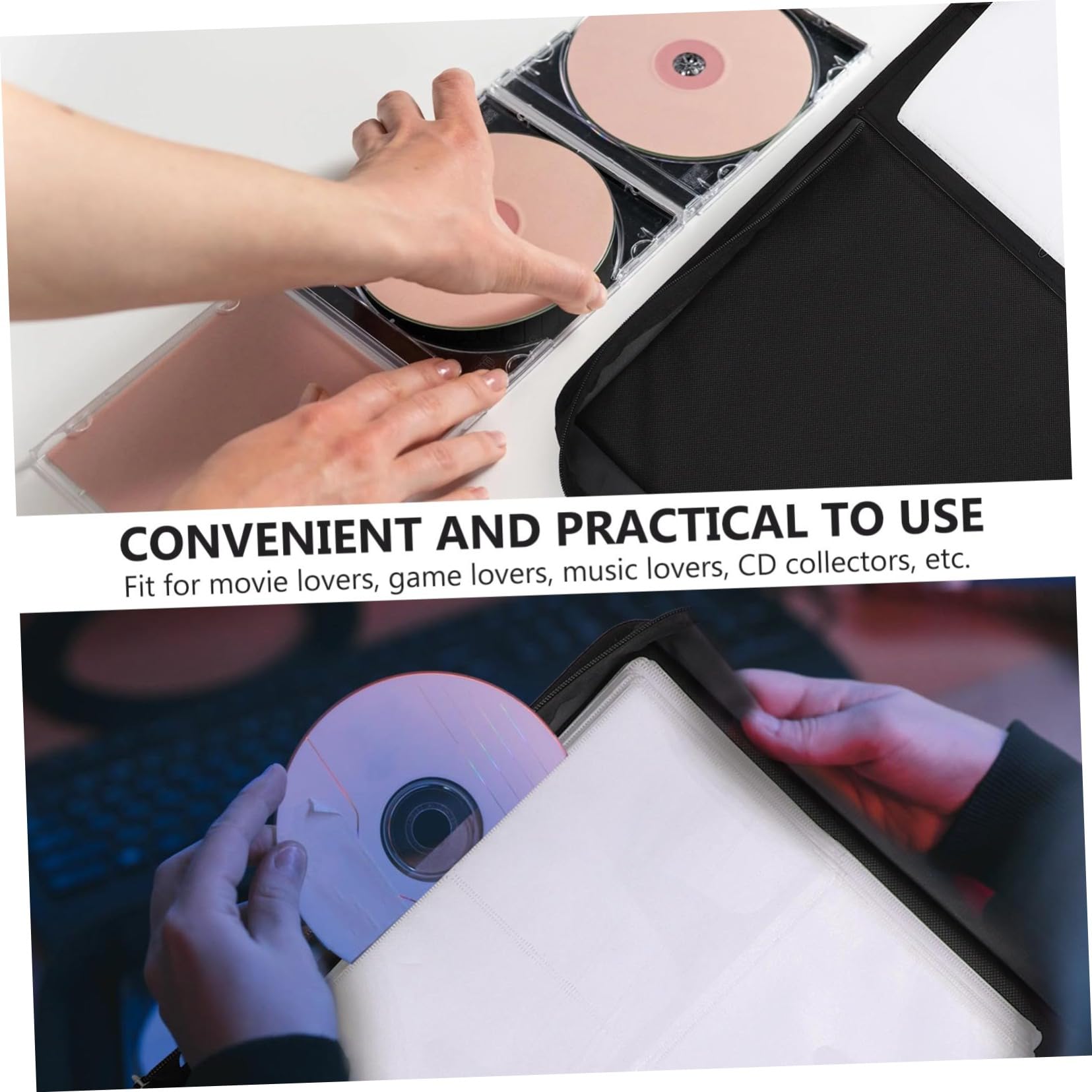 Custodia Porta Cd e Dvd Oxford, Organizzatore Porta Cd Maniglia Per Trasporto, Capacità 240 Pezzi, Protezione Da Graffi e Polvere Per Collezionisti e Amanti Di Musica, Cinema e Videogiochi