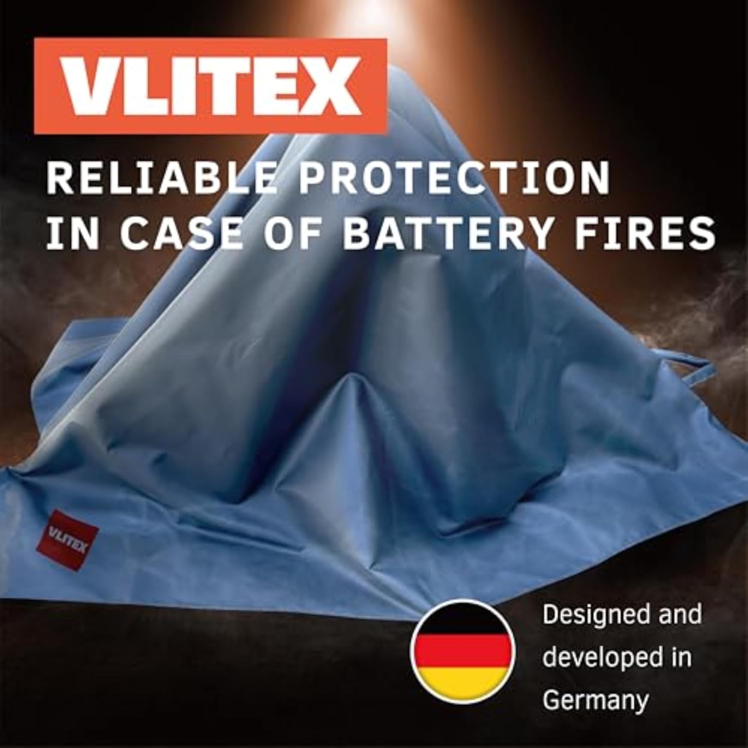 Large Fire Blanket (98 x 118 in) | Engineered in Germany | Lithium Battery & Emergency Fire Suppression Blanket | Certified Fireproof Silicone & E-Fiberglass