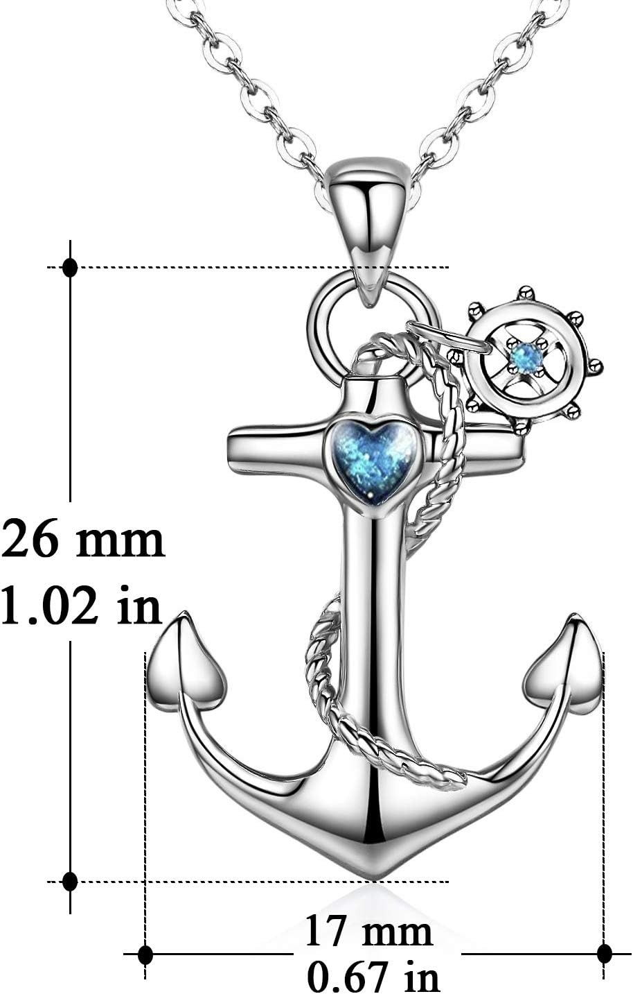 Anchor Necklace, Sterling Silver SailorI nspired Pendant Sailor Necklaces Nautical Maritime Jewelry Jewelry for Women Adjustable Chain Idea Gift for Sea Lovers Charming Ocean Themed Accessory for Every Occasion - Image 6