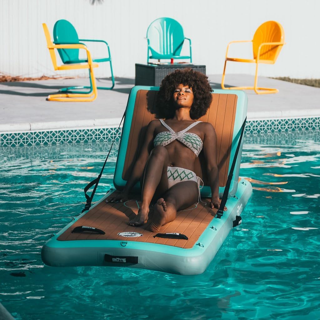 BOTE Aero Inflatable Hangout Suite Lounge Float Chair Removable Back Rest Adjustable Reclining Pool Lake Beach Adults Kids Family Friendly Blow Up Multiple Color Options