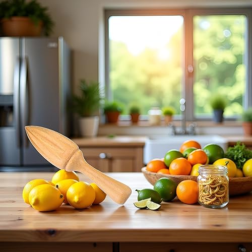 Miniatura 2 de Exprimidor de cítricos de madera, escariador manual de naranja limón con agarre ergonómico, herramienta exprimidora de frutas duradera para uso en
