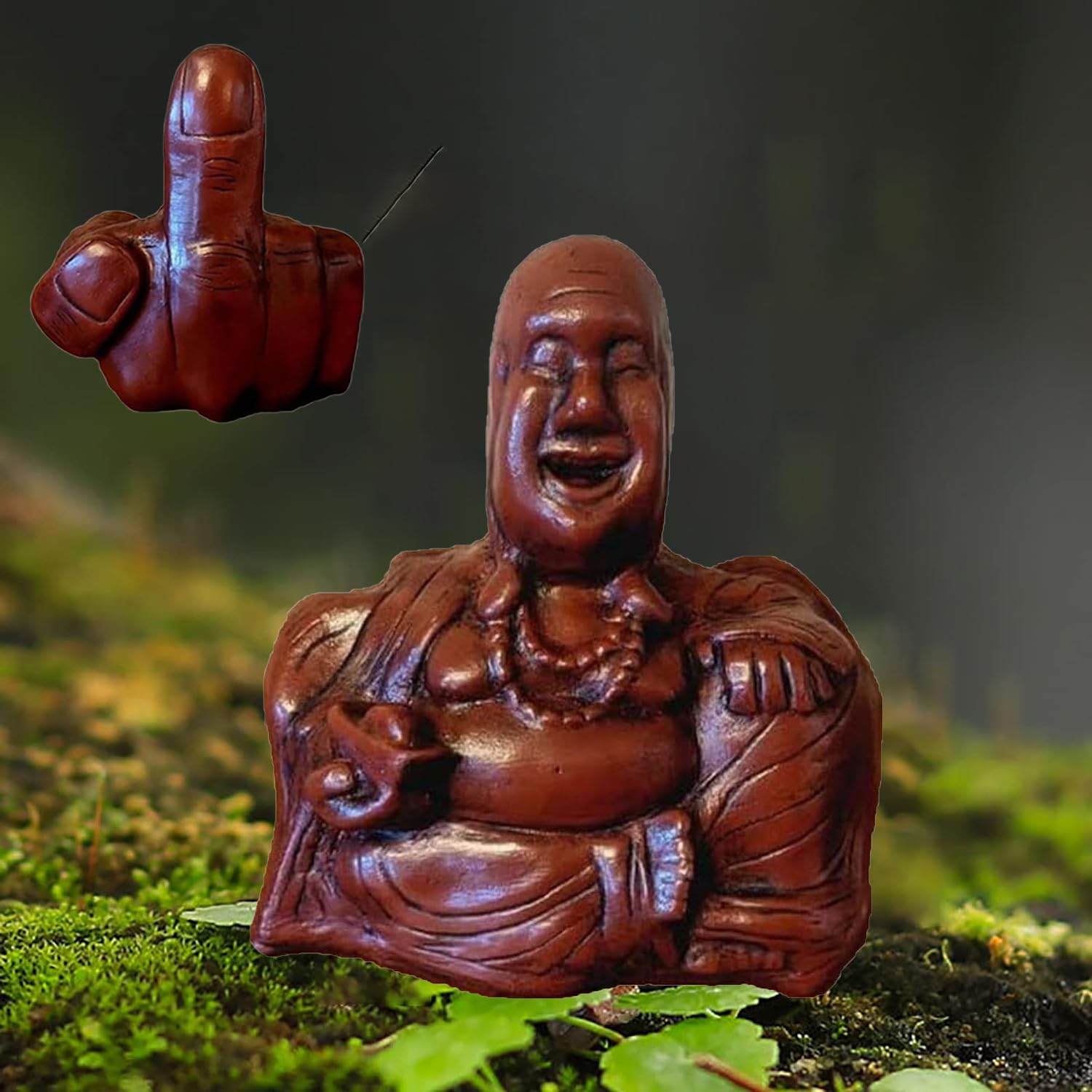 The Buddha Flip - Unexpected Back - Buddha Ornament - Laughing Buddha statue with middle finger - Handmade Ornaments - Happy Buddha Statue for Home Decoration Cute Funny Unique (2pcs) : Amazon.co.uk: Home & Kitchen