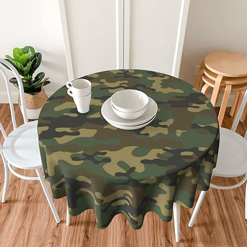 Miniatura 7 de Mantel redondo de 60 pulgadas para el día de San Patricio mantel decorativo a cuadros verdes con tela impermeable resistente a las arrugas para el