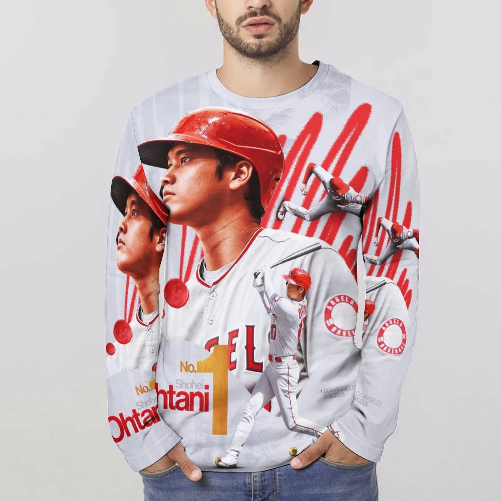 Amazon.co.jp: 大谷翔平 メンズ 長袖 Tシャツ 四季 ファッション 男士 