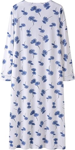 Miniatura 2 de Keyocean. - Camisón largo para mujer, de algodón, suave, ligero, ropa de dormir y de descanso para el verano.