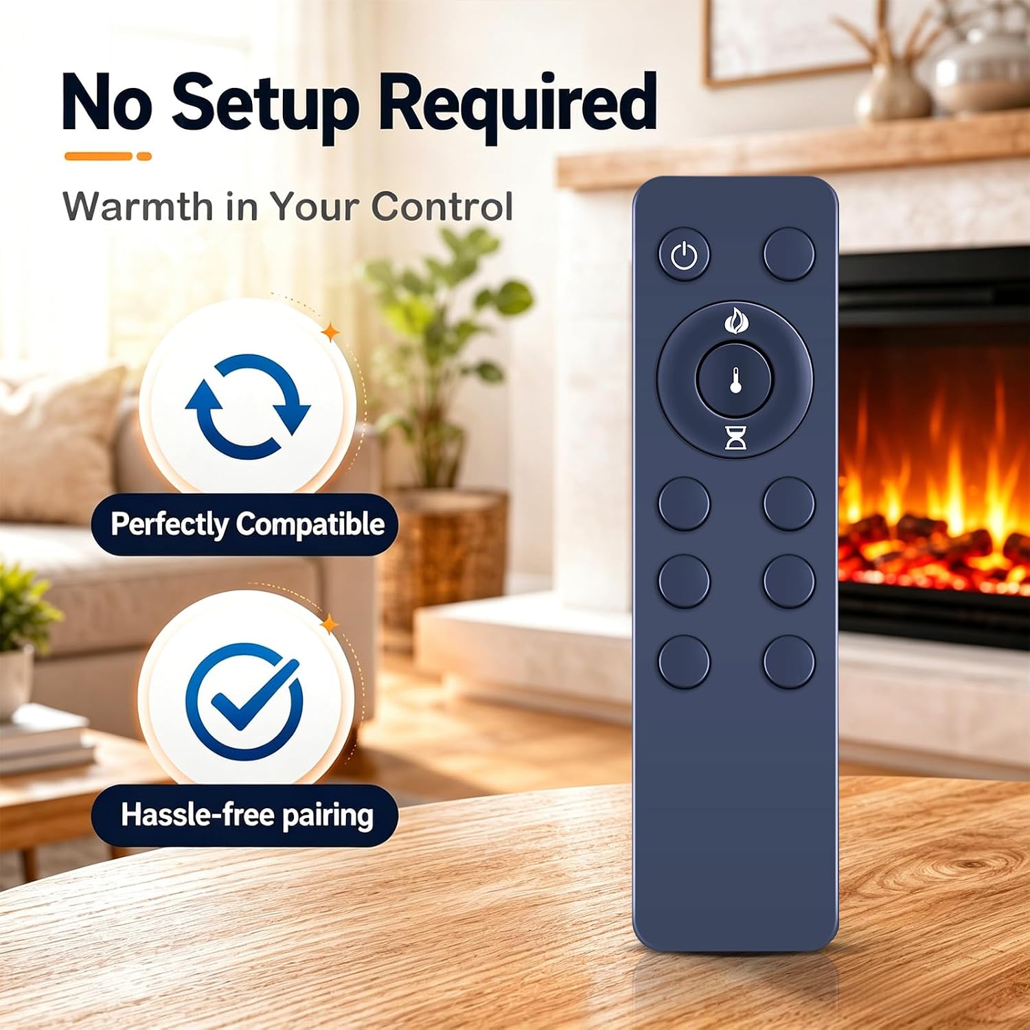 Replacement Remote Control for Twin Star Classic Flame Fireplace | 23EF023GRA 23EF023SRA 25EF023GRA 26EF023GRA 18EF022GRA 18EF030GRA 18EF030SRA