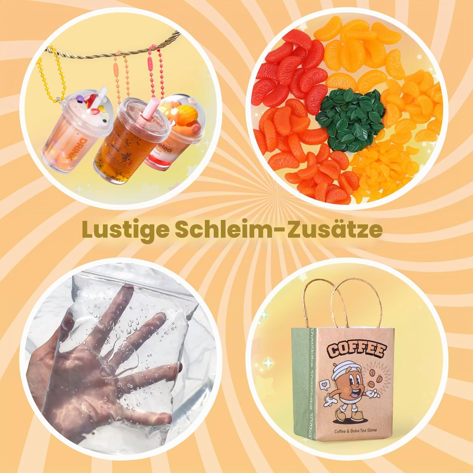 Miniatur DIY Bubble Tea Slime Schleim Selber Machen Set,Slime Charms Bastelset für Schleim Kinder Geschenk Mädchen 6 7 9,Sensorik Spielzeug Mitgebsel Kindergeburtstag,Weihnachten Geburtstag Toy