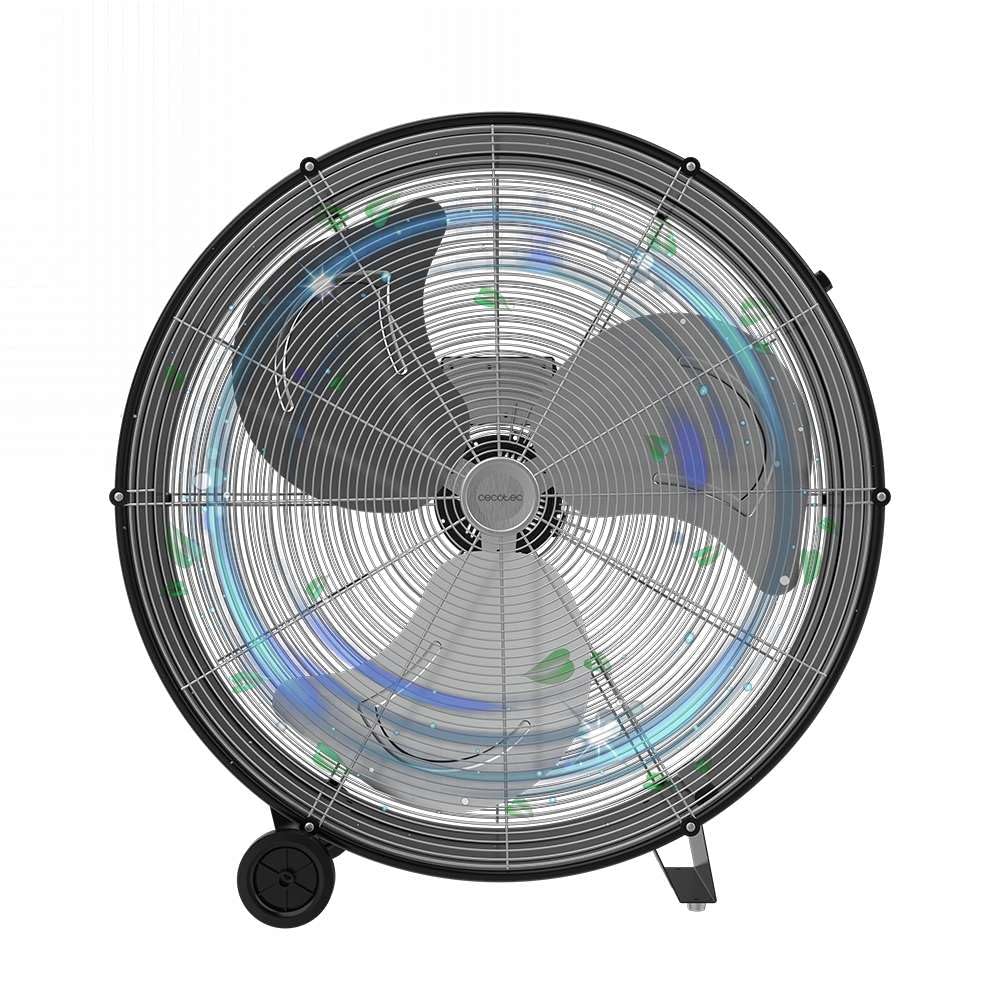 Cecotec Ventilateur de Sol Industriel Proindustry 3000, 240W, Diamètre 76 cm, 3 Vitesses, Pales en Aluminium, Débit d'Air 10473,3 m³/h, Design Transportable, Grille de Protection, Facile à Utiliser