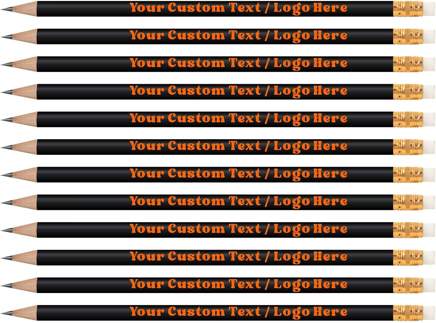 Personalized Pencils - Customized Pencils Imprinted - with Your Text or Logo - Perfect for Offices, Gifts & Events – Custom pencils - Orange - 96 Pack