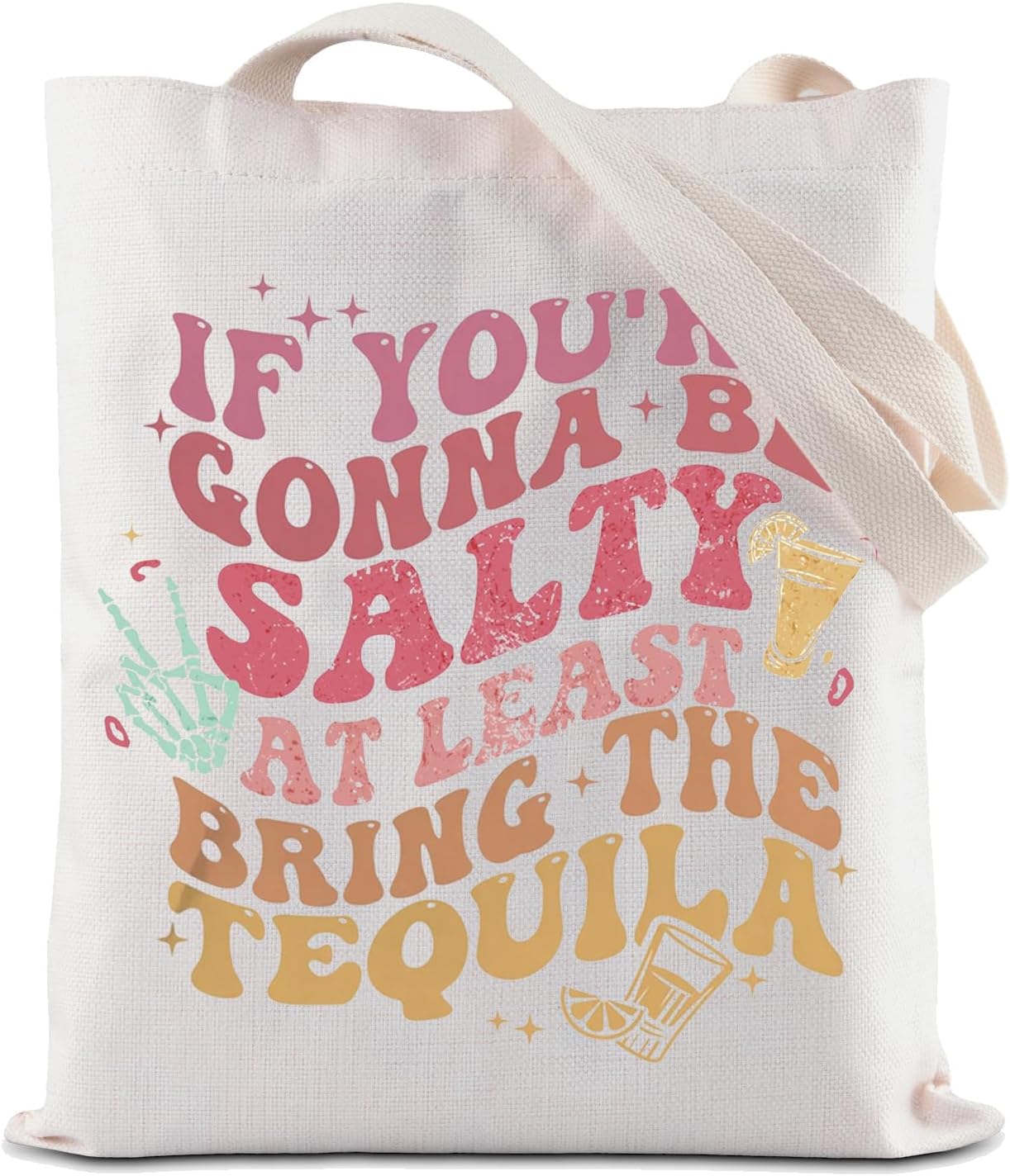 ZJXHPO Tequila Tote Bag Tequila Lover Gift Summer Beach Reusable Grocery Shopping Bag Drinking Day Gift