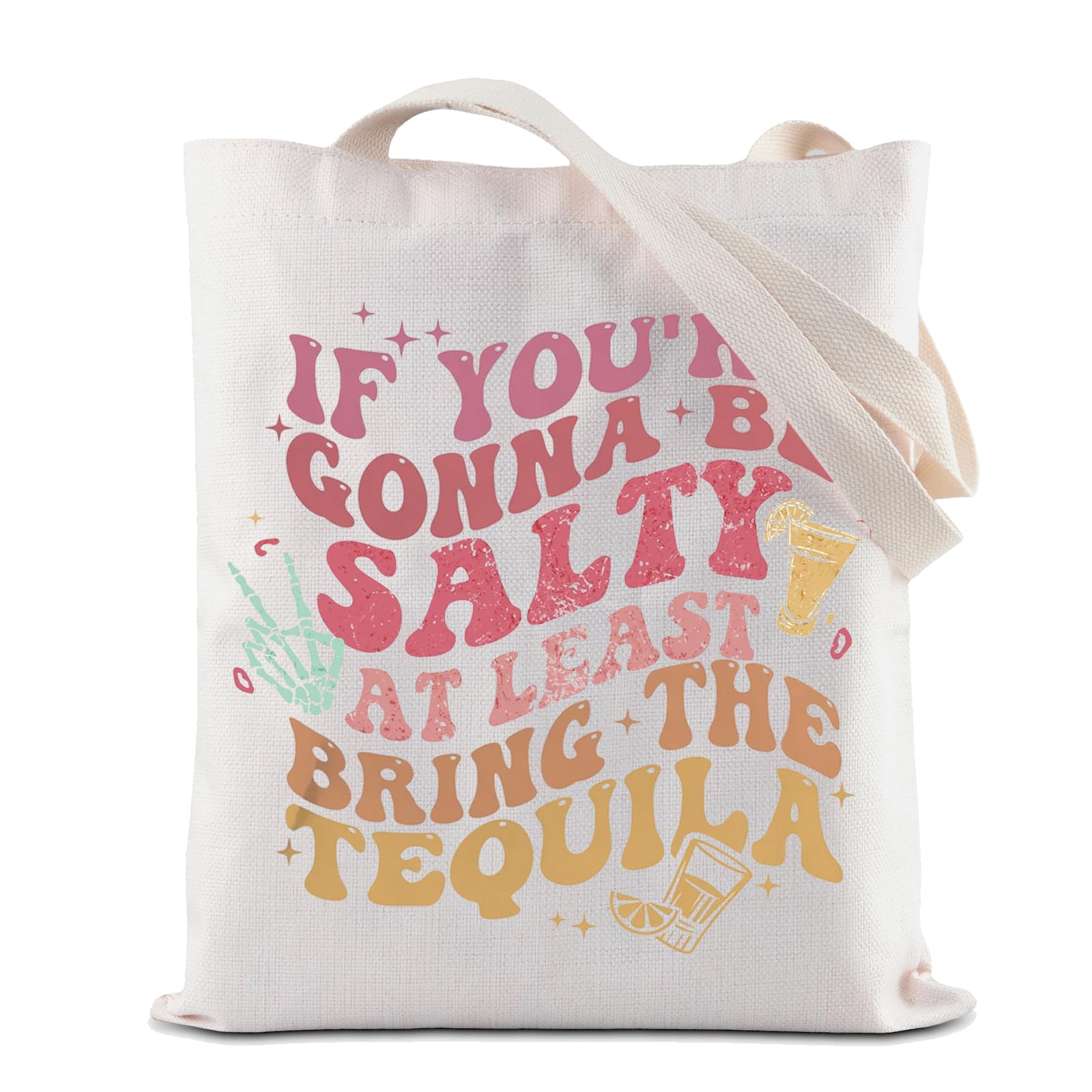ZJXHPO Tequila Tote Bag Tequila Lover Gift Summer Beach Reusable Grocery Shopping Bag Drinking Day Gift