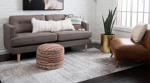 Miniatura 3 de Unique Loom - Tapete rectangular de 9 x 12 pies, estilo clásico y tradicional, colección Sofía, modelo 3138656, color beige., Polipropileno, Gris