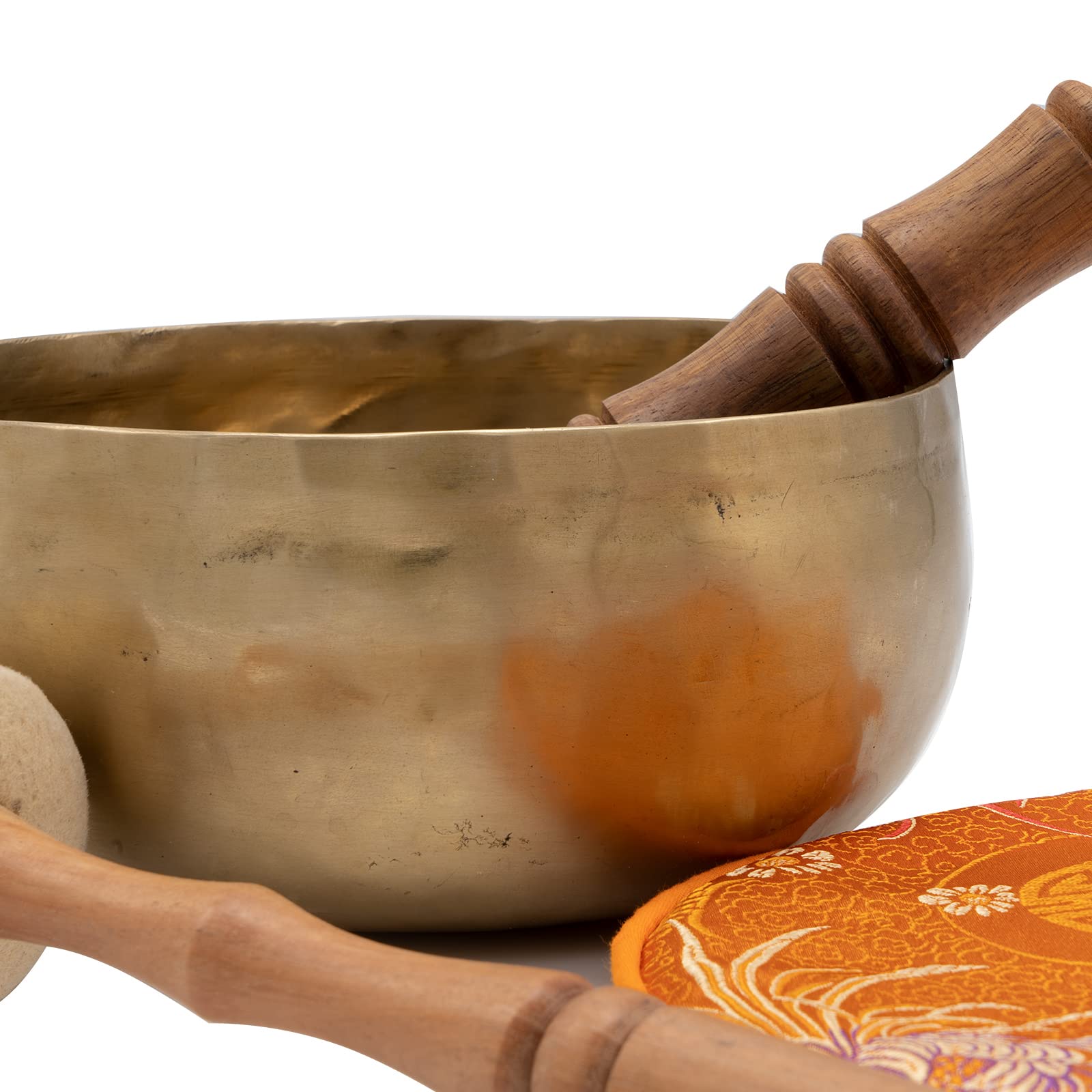Nepal Klangschale I Handgeschmiedet I für Meditation, Yoga & Entspannung I 700-800 g I Inkl. Zubehör I Fair Trade aus Nepal