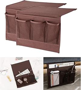 Porta Oggetti Per Bracciolo Divano - Organizzatore Con 5 Tasche Per Telecomando Telefono Occhiali Antiscivolo