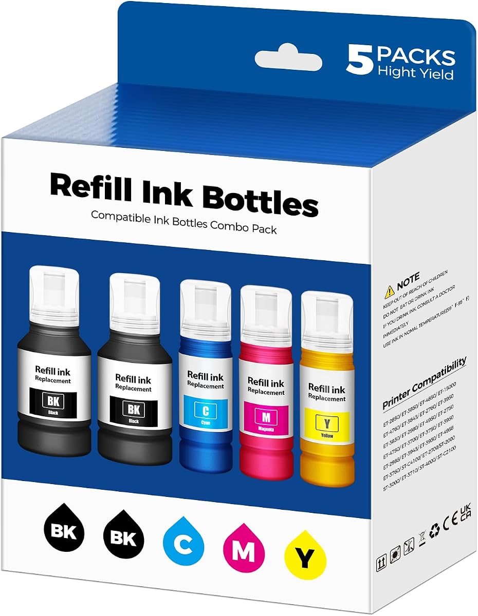 Compatible for EPT502 Ink Refill Bottles ET-2850 ET-3850 ET-3760 Ink Refill