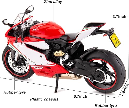 Miniatura 2 de BDTCTK 112 compatible con Ducati 1199 motocicleta coche de juguete, modelo de coche fundido a presión, colección y decoración regalo juguete para