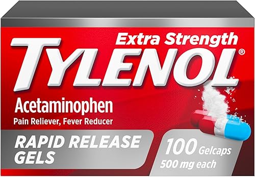 Tylenol Geles de liberación rápida de acetaminofeno extra fuertes alivio del dolor y reductor de fiebre 100 unidades