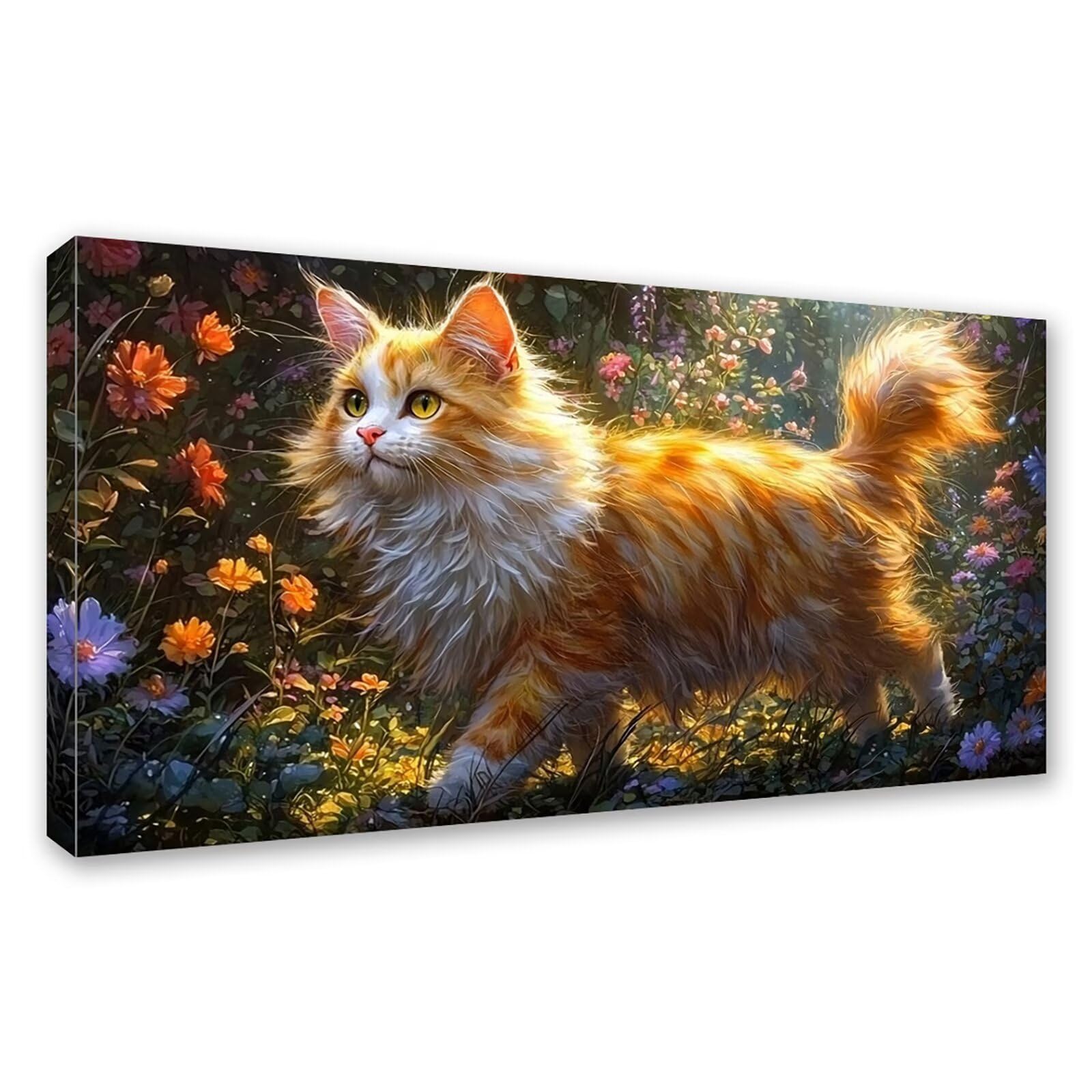 Diamond Painting Adultos Gato Pintura Diamante, Animal Diamond Painting 5D Completo, DIY Cuadrado Cristal Bordado Punto de Cruz Cuadros de Diamantes para Decoracion Hogar, Regalo Mujer 160x80cm 0J-166