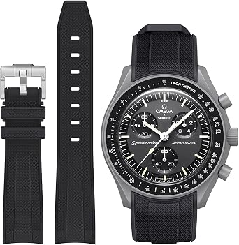 Stanchev Strap for Omega x Swatch MoonSwatch Watch 20mm,Soft Silicone Omega X Swatch Moonswatch Speedmaster Replacement Strap,Curved No Gap Moonswatch Swatch strap for Men Women