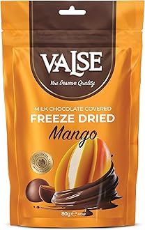 Chocolate Covered Mango, Milk Chocolate Covered Freeze Mango, 2.8 oz Chocolate Covered Fruit, Chocolate Dipped Mango (Mini, Mango)
