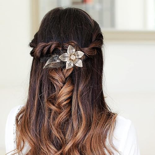 Miniatura 4 de Mistofu 3.93inch DIY alambre de cobre de metal tejido a mano diseño de alto nivel pasadores elegantes accesorios para el cabello, regalos para