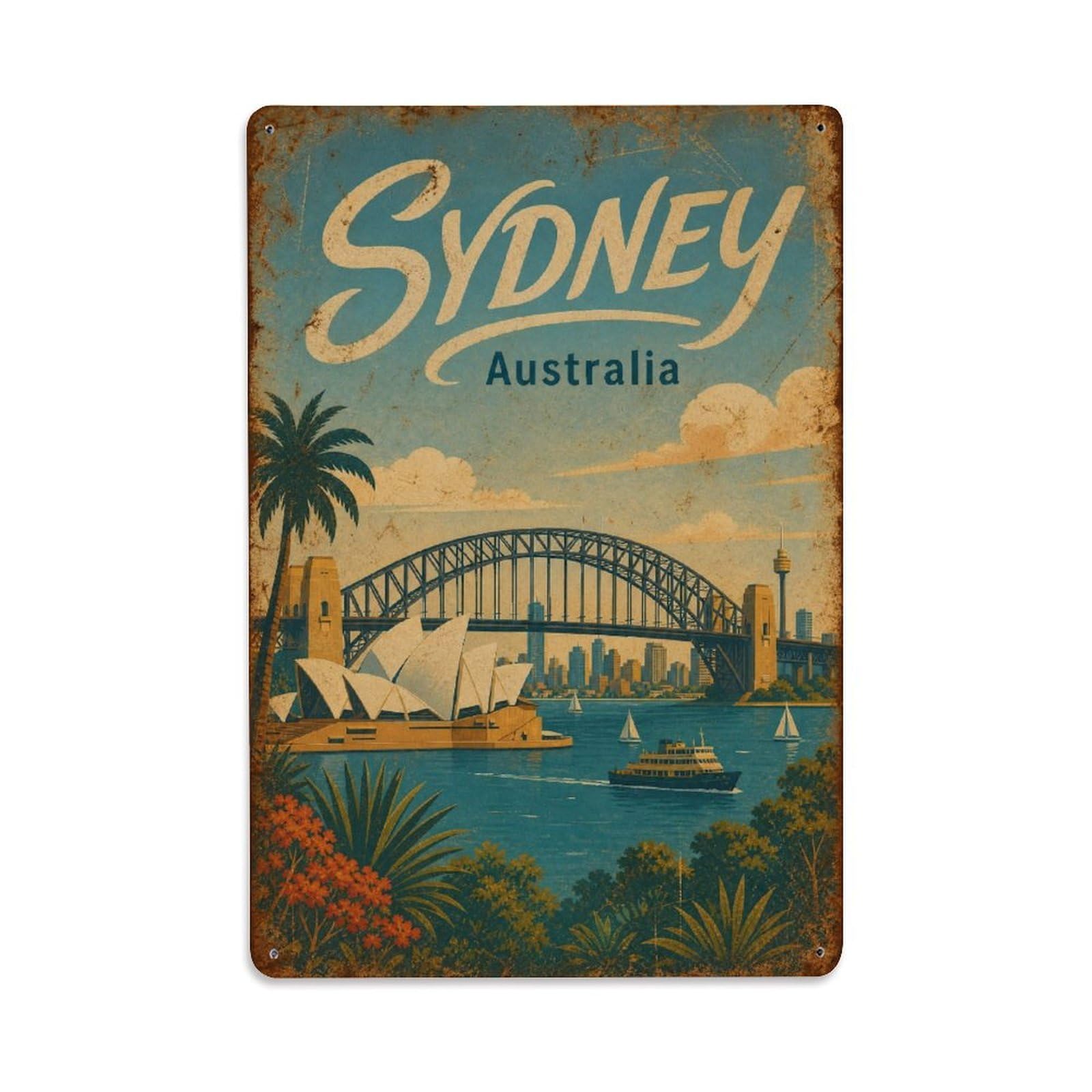 Sydney Australia Harbor Heritage Travel Classic Metal Tin Sign