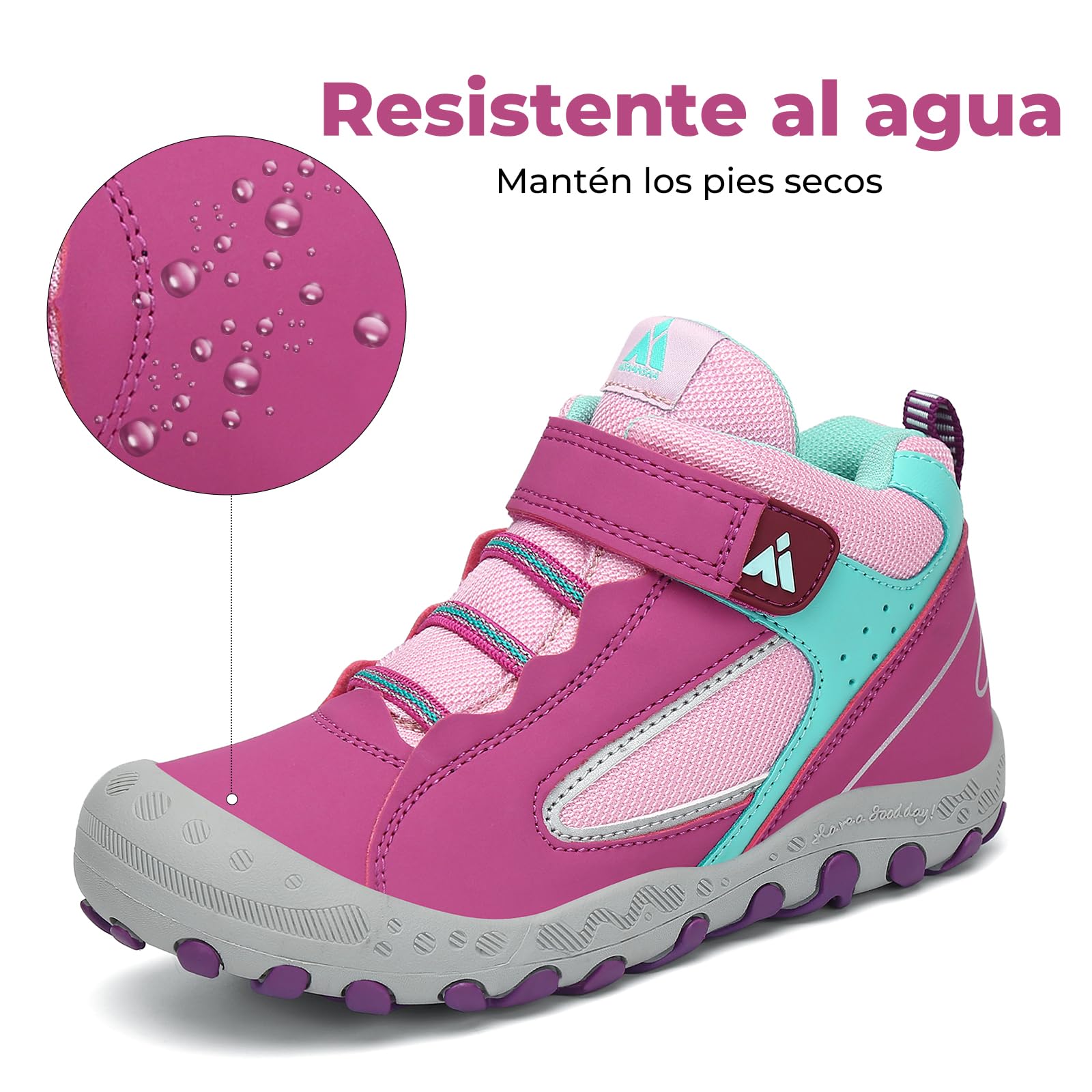 Mishansha Unisex Niños Zapatos de Senderismo para Antideslizante y Ligero Botas para niña Botas de Montaña — view 2