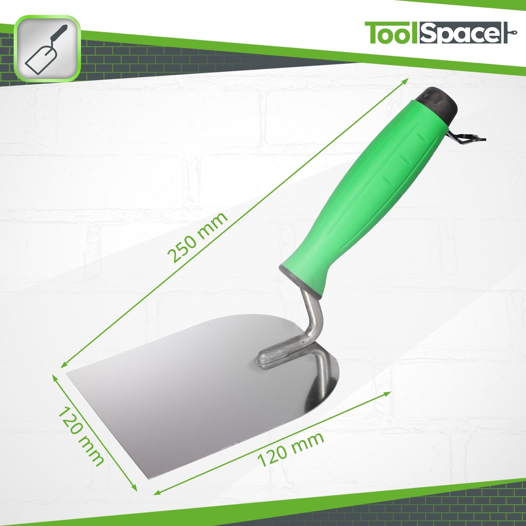 ToolSpace Cazzuola di precisione in acciaio inox 120 mm manico gommato