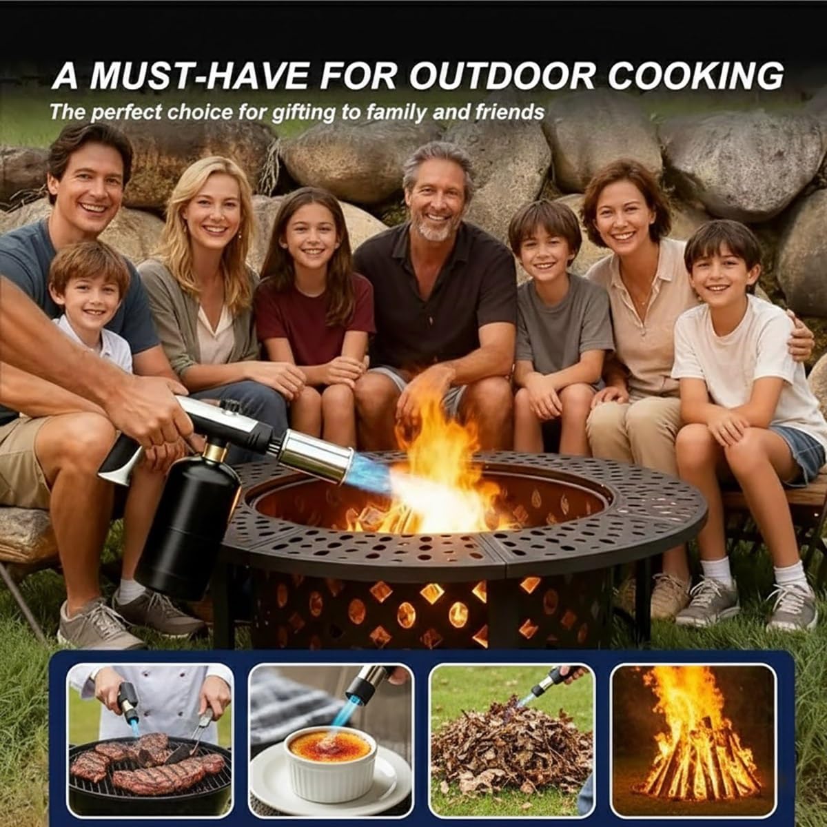 2026 New 3272°F Powerful Propane Torch Gun, Adjustable Flame High Heat Blow Torch with Safety Lock, Portable Cordless Culinary Torch for Cooking, Searing, Soldering & Welding (Fuel Not Included)