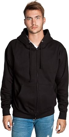 Zip Up Hoodie Men, Full Zipper Long Sleave Hooded Sweatshirt Fleece Jacket Men, Warm Pullover with Kangaroo Pocket