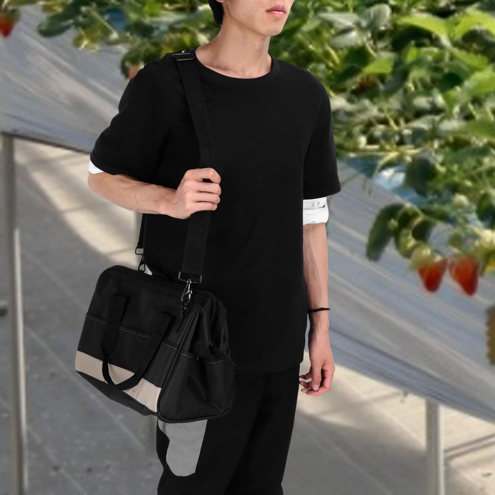 Borsa Organizer Professionale Per Giardinaggio E Attrezzi con Tracolla Regolabile E 22 Tasche Per Efficienza E Comodità