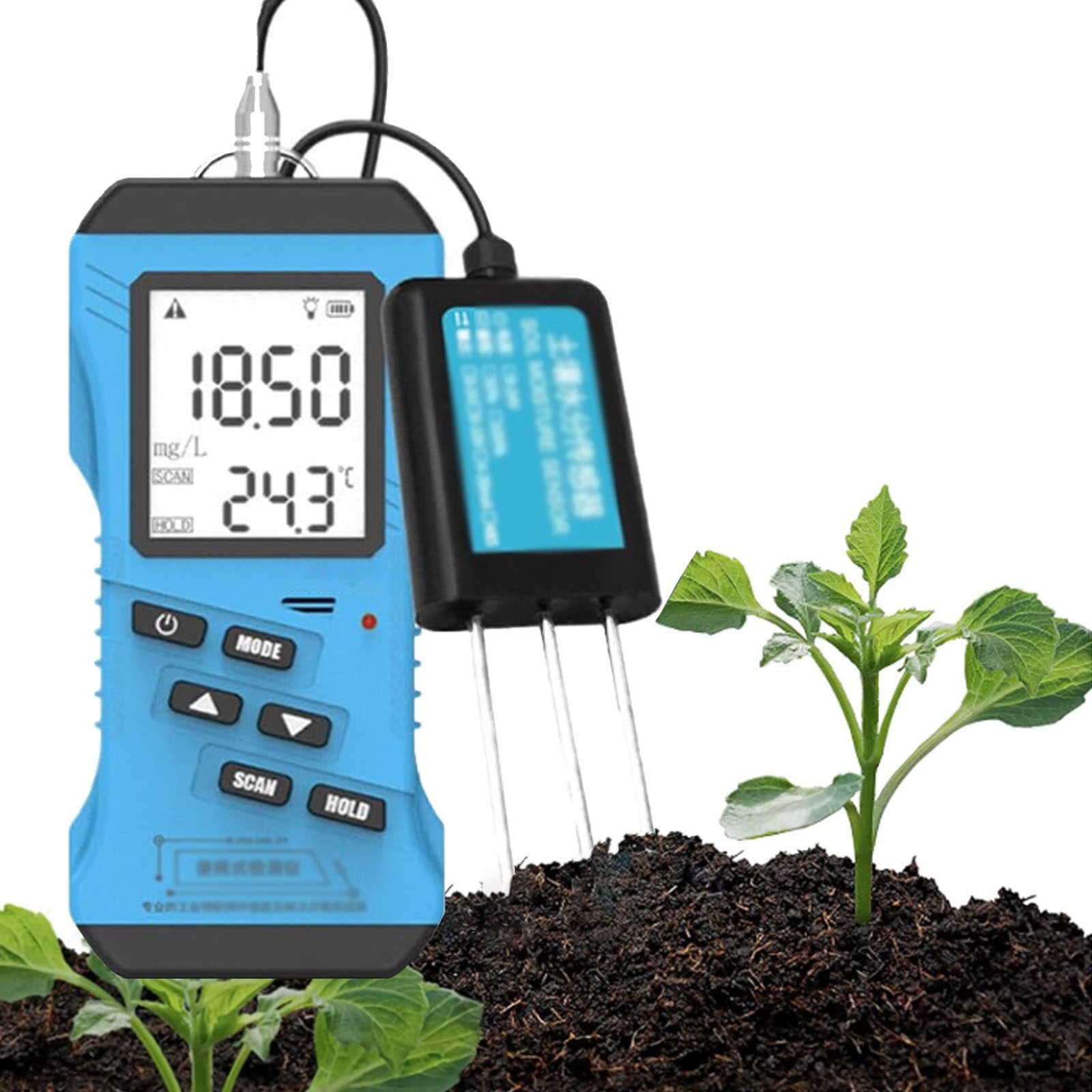 SICWEDIM 7-in-1 Soil Rapid Tester, Nitrogen, Phosphorus, Potassium, NPK, pH, Moisture, Nutrient Conductivity, EC Meter for Garden, Farm, and Lawn Care