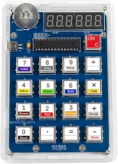 MUXWELL DIY Calculator Kit: 6-Digit LED Display, Resistor Reader Soldering Practice for Beginners