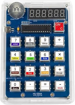 DIY Electronic Calculator Kit, 6-Digit Display, Soldering Practice Project with Resistance Reader