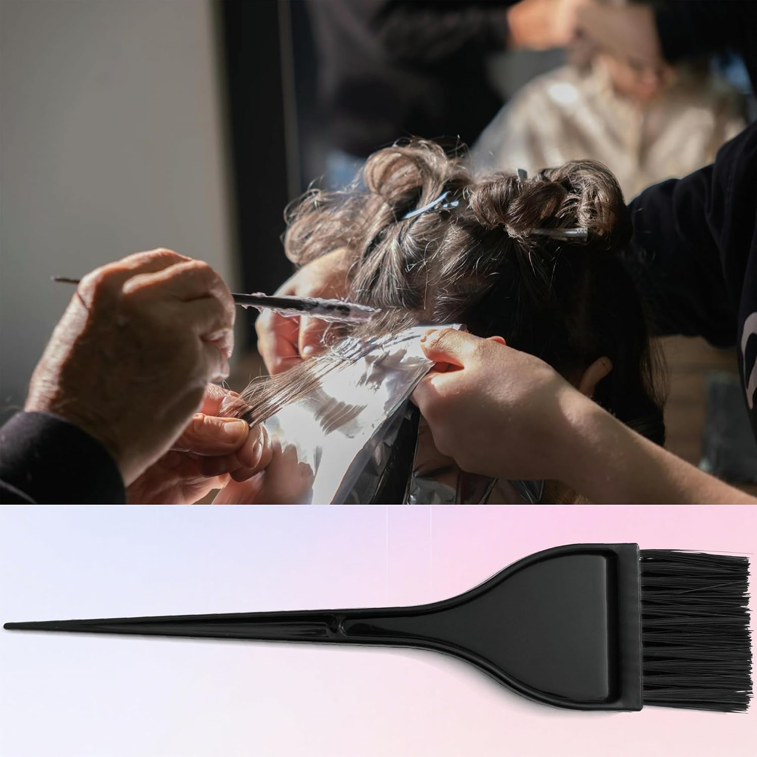 Highlighting Cap Silicone Hair Highlighting Kit Reusable Highlights Hair Dye Kit with 2 Hair Coloring Brush for Color Hair Salon Hairdressing Dyeing Staining Tools