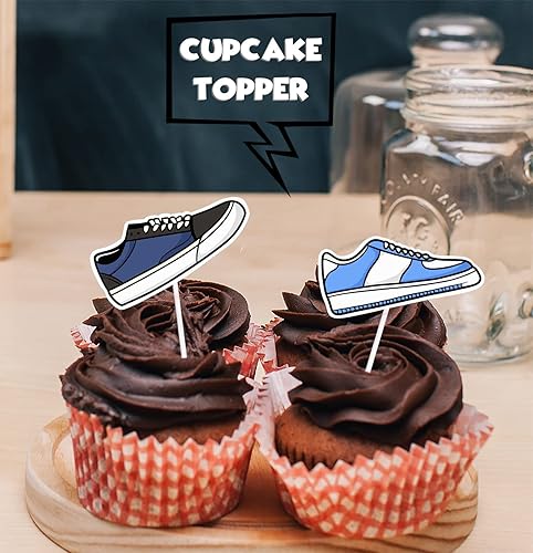 Miniatura 5 de 18 piezas con purpurina para monopatín de postre para decoración de cupcakes de los años 80 y 90, suministros de decoración temática para niños y