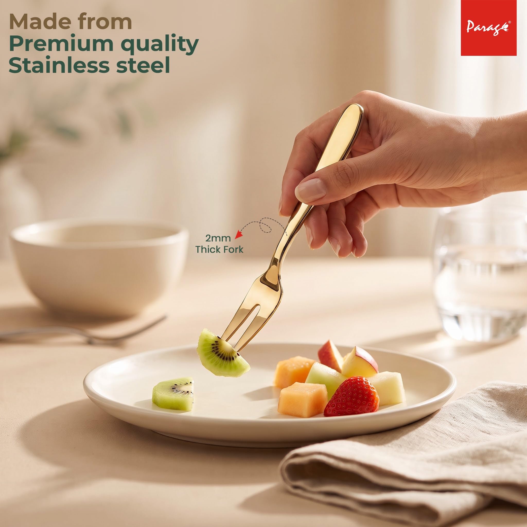 Parage Tiara Fruit Forks - PVD Gold Stainless Steel -2 Parage Tiara Fruit Forks - PVD Gold Stainless Steel -2
