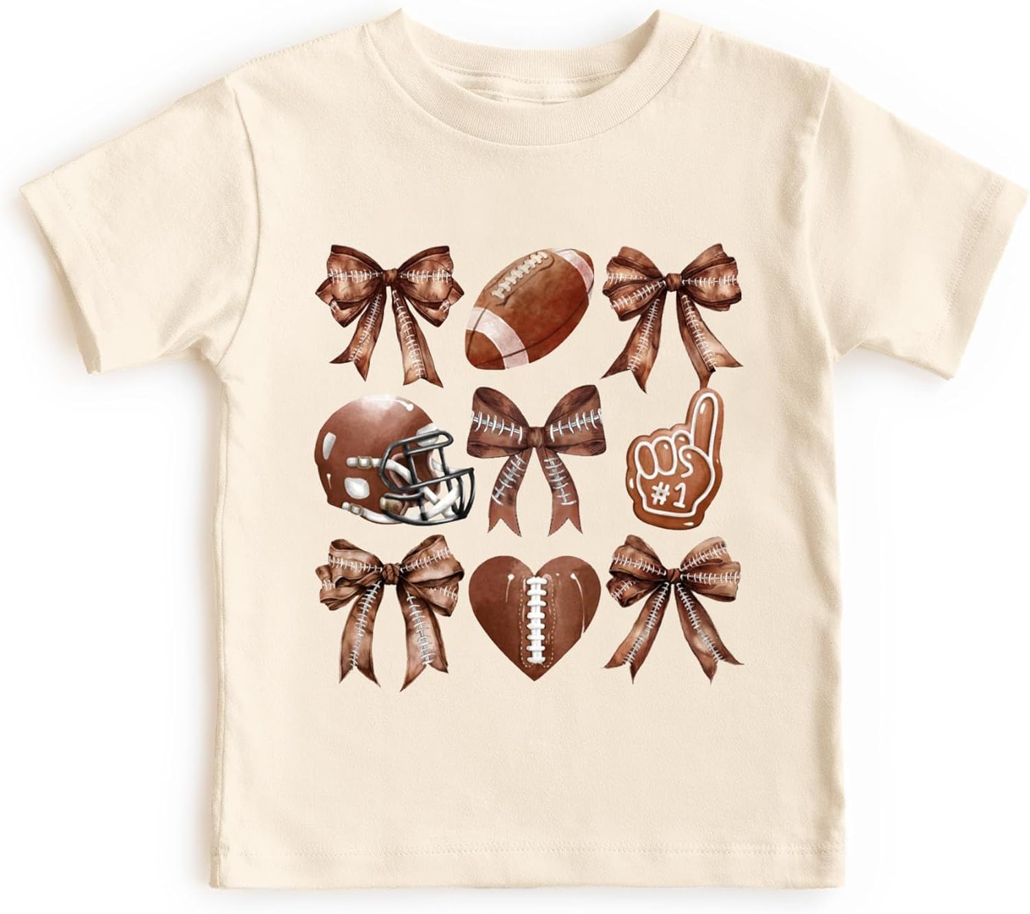 JINTING Football Shirts for Boys Girls Game Day Tshirt Toddler Football Season Tee Kids Bow Coquette Tops