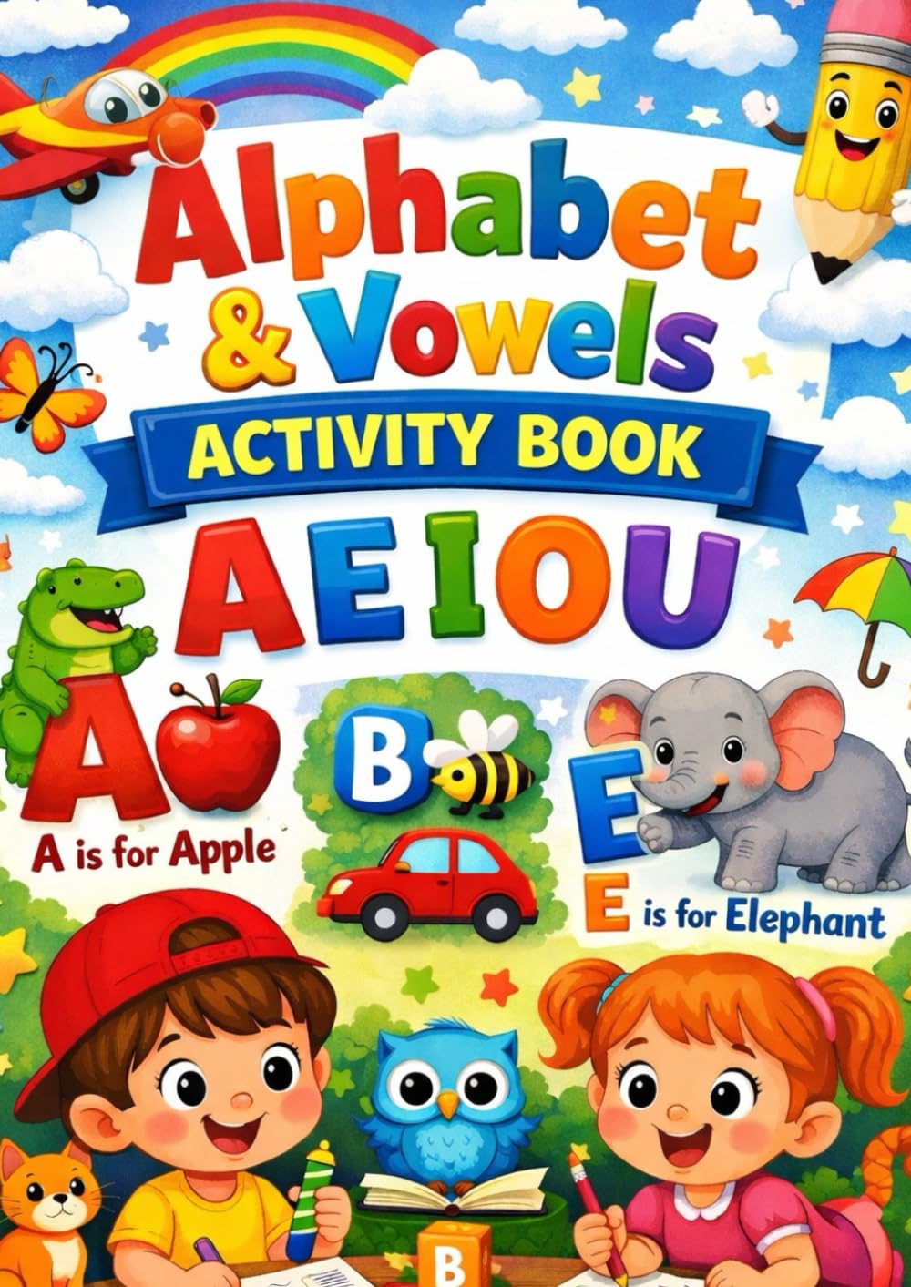Alphabet & Vowels Activity Book for Kids | Learn Letters, Phonics & Early Learning Workbook for Toddlers and Preschoolers (Worksheets)