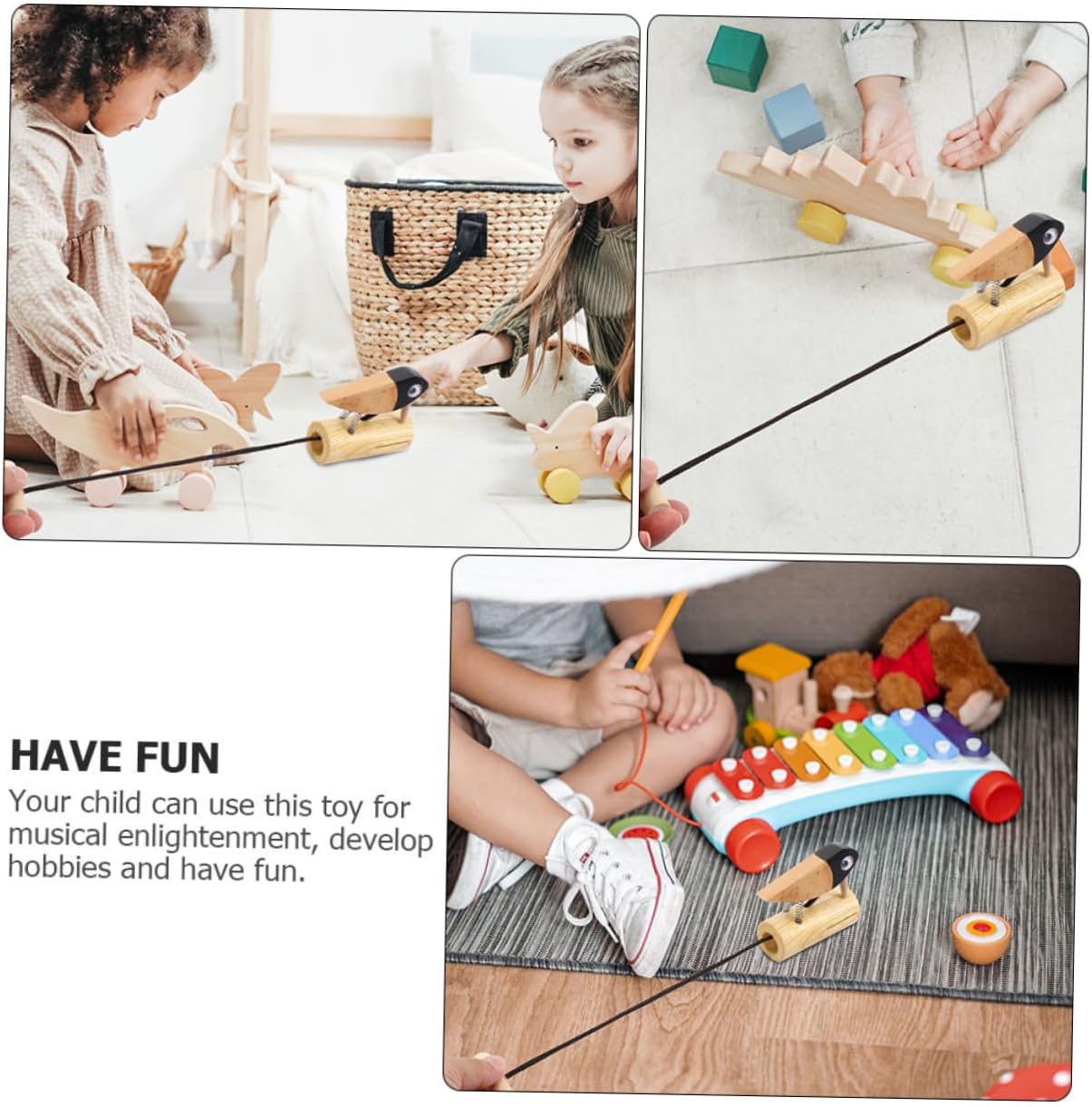 POPETPOP 4pcs Percussion Toy for Boys and Girls Boys and Girls Toys Eco-Friendly Wooden Doorbell for Classroom