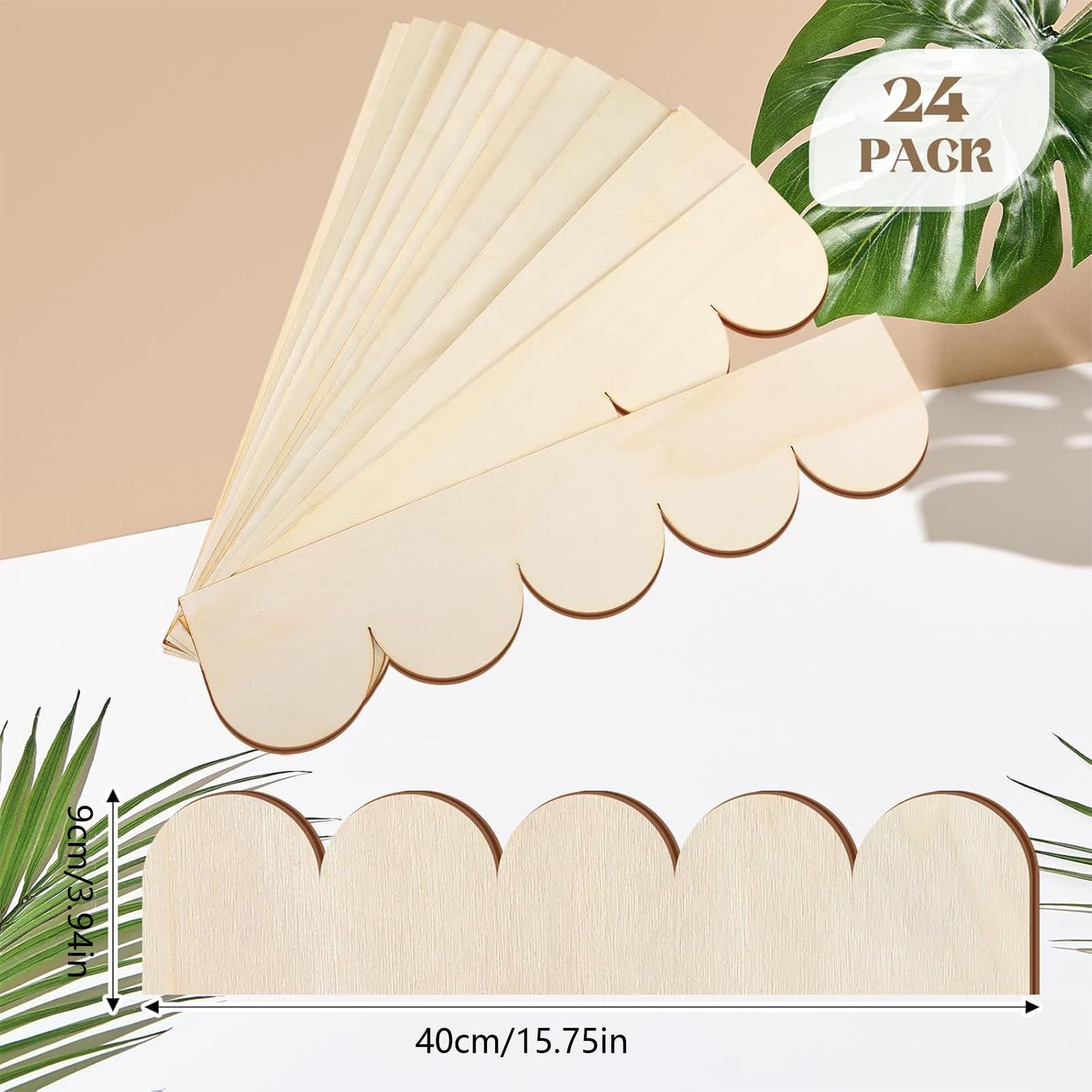 Moldura Decorativa De Madera 24 Piezas De Moldura Para Bordes Sin Acabar