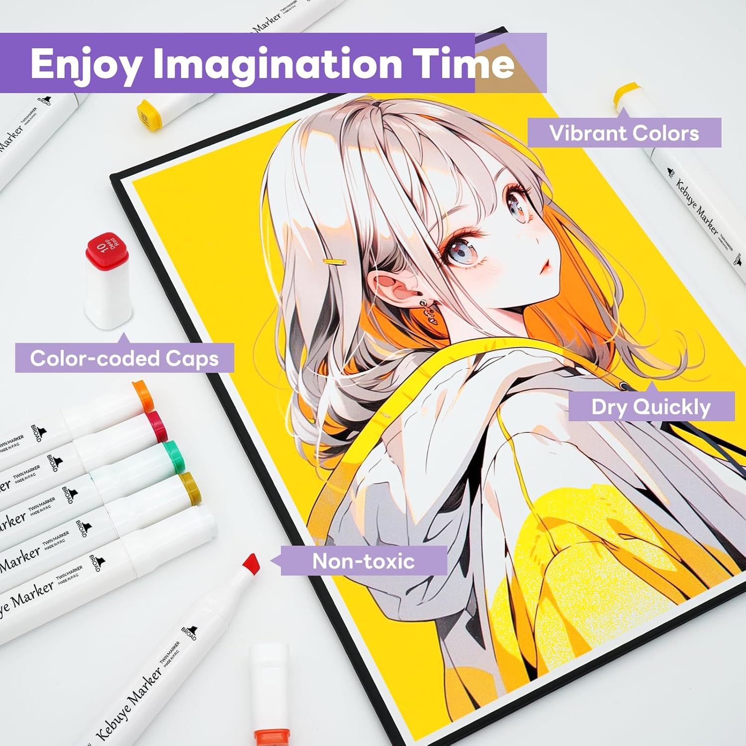 Alcohol Markers Set 80 Colors, Art Markers for Adult Coloring Dual Tip Permanent for Drawing Sketching, Alcohol Based Markers with Case Perfect for Adult Artists Students Gift - Image 8