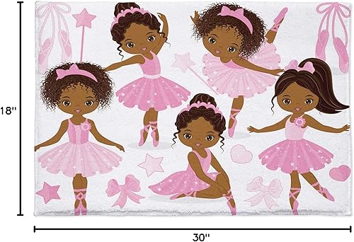 Miniatura 7 de Alfombra de baño de felpa suave de 16 x 24 pulgadas, bonita bailarina negra absorbente de microfibra lujosa, alfombra de noche de goma