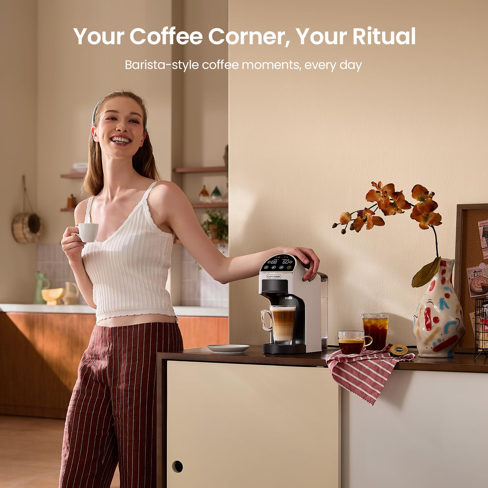 Magician2 - Máquina de cápsulas de café 5 en 1 para Nespresso, Dolce Gusto, Starbucks, ESE 44 mm, Lavazza A Modo Mio, café molido | 20 bares, 1.2 L, pantalla táctil LED | Máquina de café espresso para