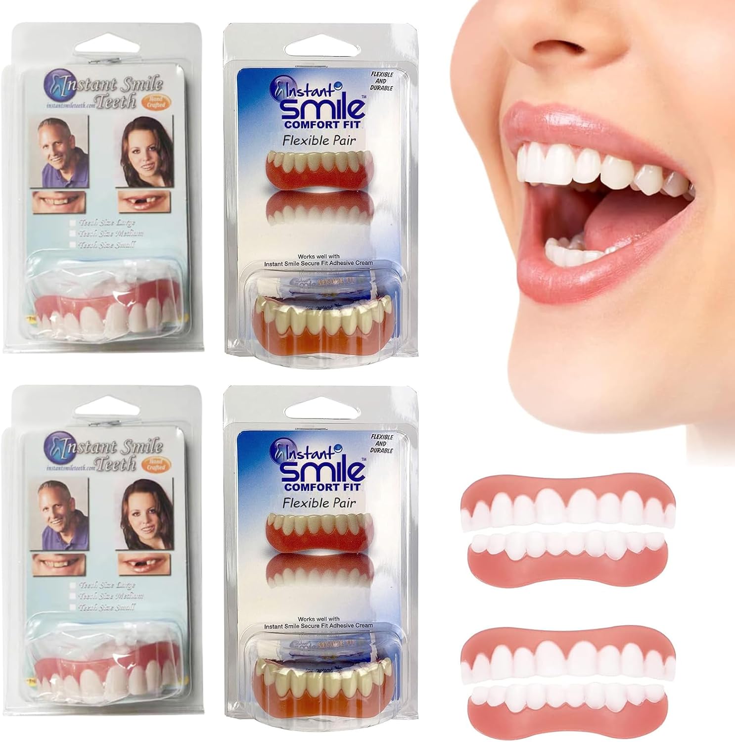 Denture Reline Kit,2 Pair,False Teeth,Teeth,False Teeth Set,Dentures